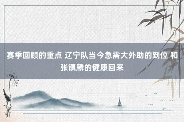 赛季回顾的重点 辽宁队当今急需大外助的到位 和张镇麟的健康回来