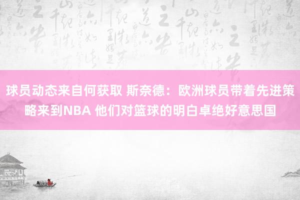 球员动态来自何获取 斯奈德：欧洲球员带着先进策略来到NBA 他们对篮球的明白卓绝好意思国